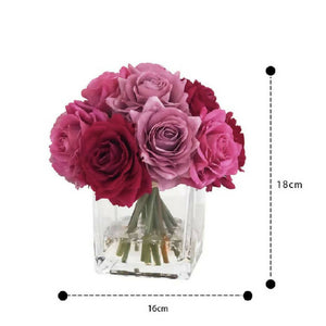 Best Seller Real Touch Artificial Faux Multi Colour Silk Rose Centerpiece Arrangement in Fake Water