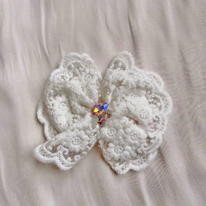 3 colors embroidery floral Baby Bow clips