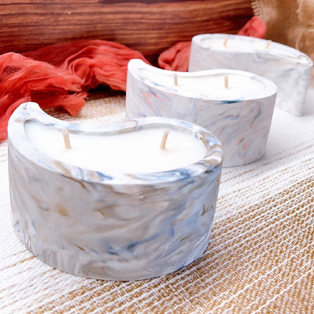 Ying-Yang Marble Plaster Candle(Random Colours)
