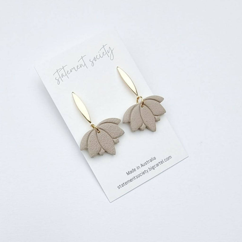 Lotus With Gold Accent Earrings