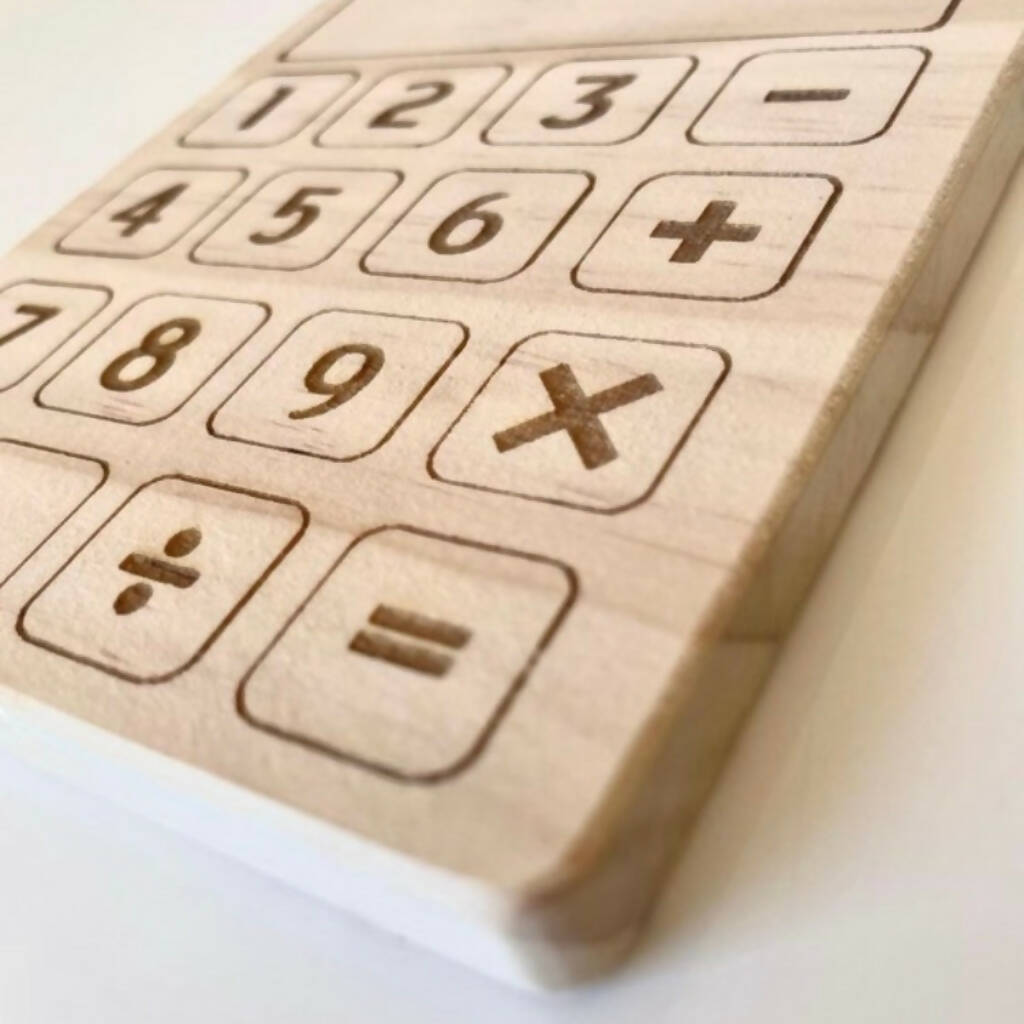 Wooden Pretend Calculator