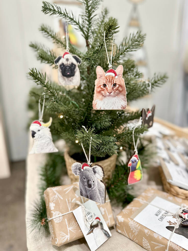 Australian Animals Wooden Christmas Ornaments, Christmas Tree Decorations, Christmas gift tags