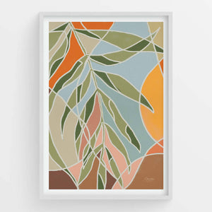 Palm Leaf Plant Abstract Modern Prints Framed