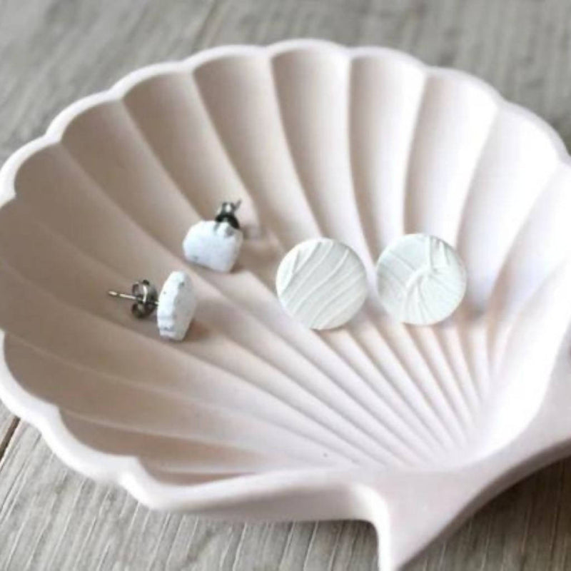 Powder Pink Seashell Trinket Dish