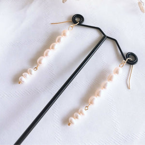 Handmade Long style Fresh water Pearls Earrings