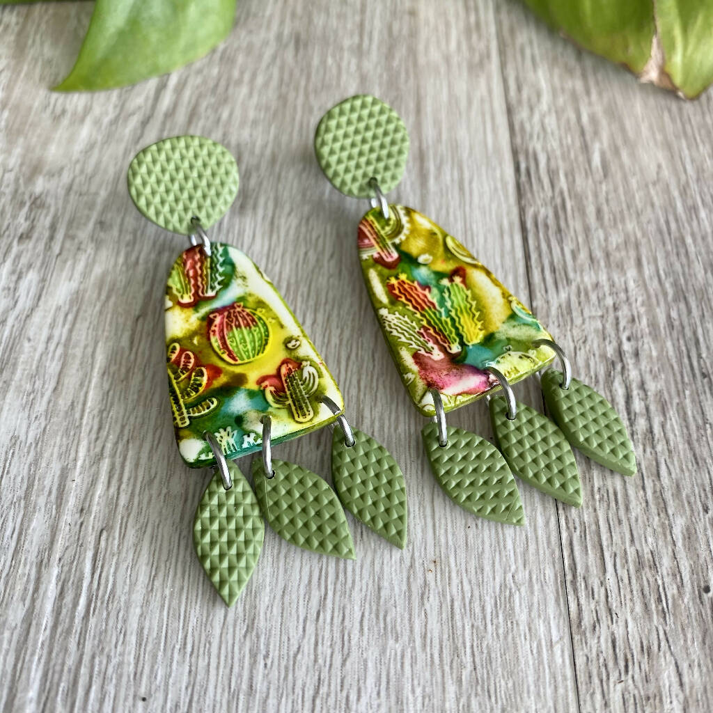 Cactus Bloom Statement Earrings