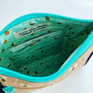 Bee Patterned Spice Pouch/ Clutch Bag