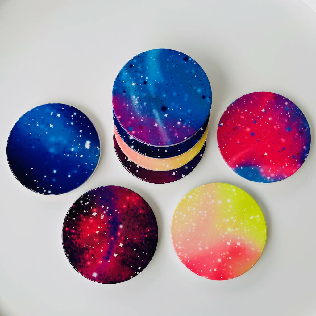 Galactic Stars Ceramic Coasters