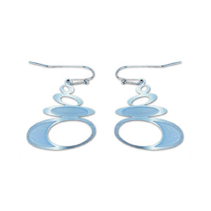 Pebble silver hook earrings - small