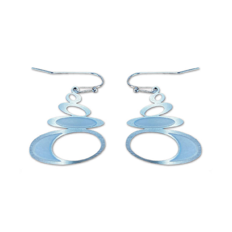 Pebble silver hook earrings - small