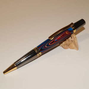 Executive Sierra - Fordite & Metallic blue pen