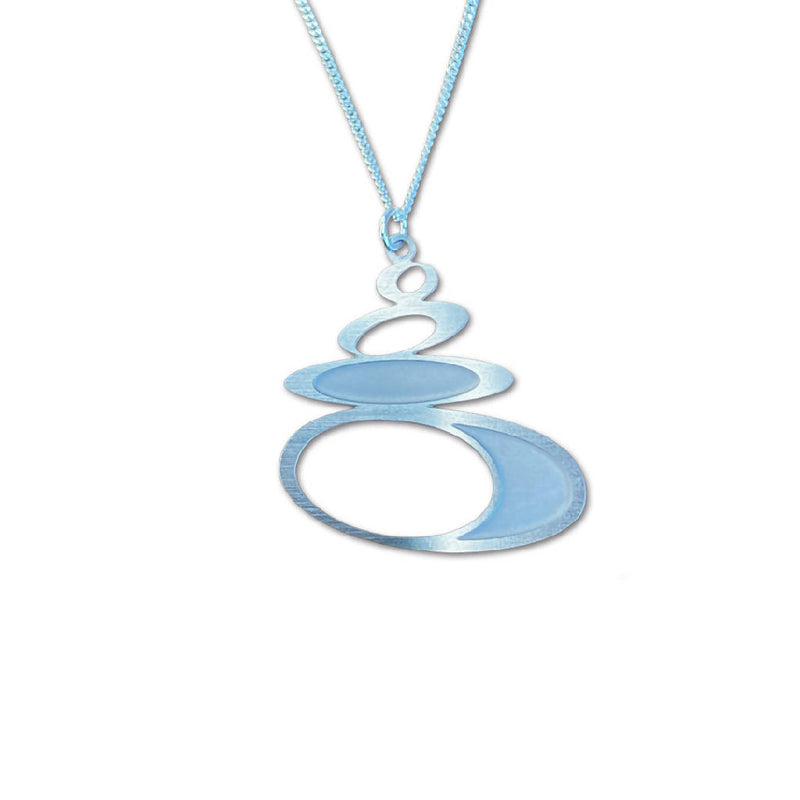 Pebble silver pendant necklace