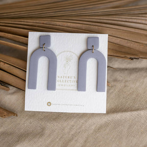 Minimal Geometric Bold Dangle Arch Earrings In Six Colours