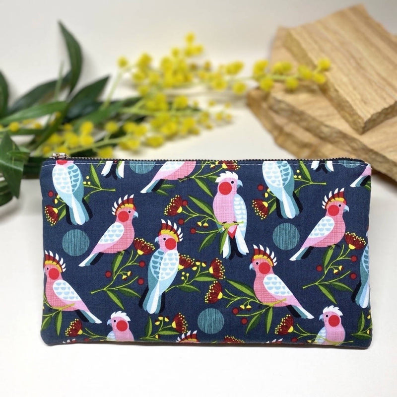 Pink Cockatoo Zippered Pouch