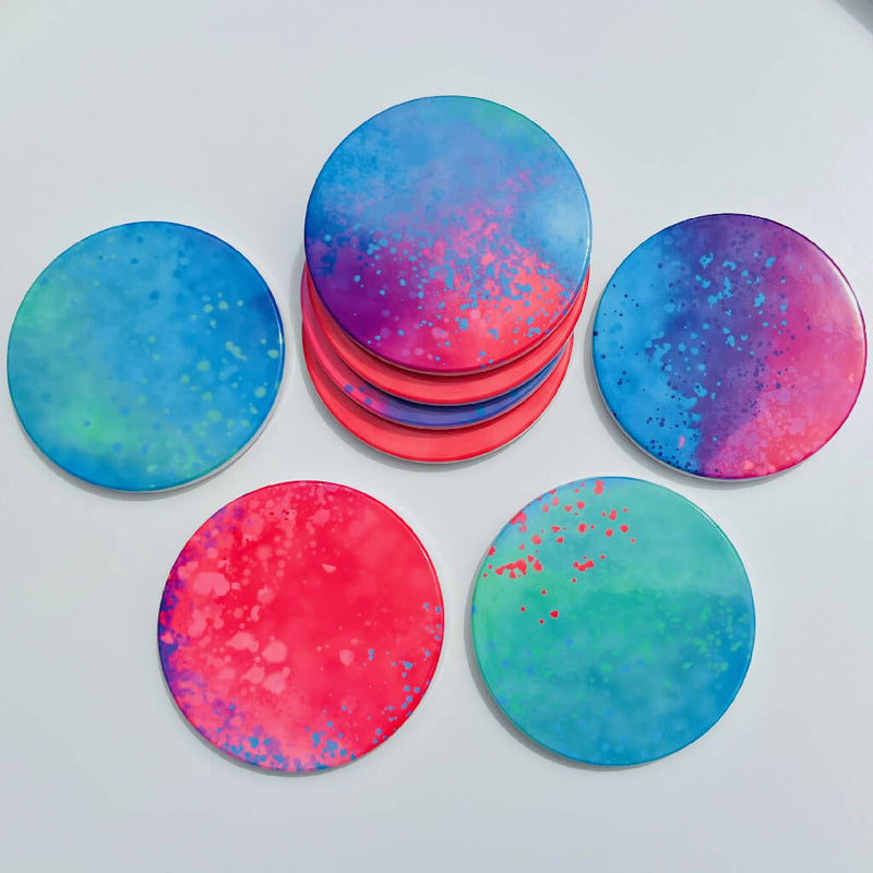 Watercolour Splash Ceramic Coasters
