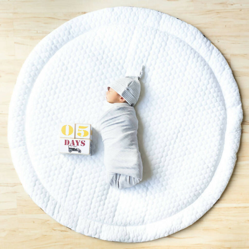Padded White Deer and Dot. Thick Quilted Play Mat