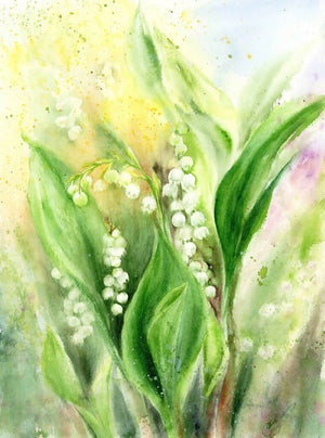 Lily of the valleys, prints, Watercolor print, Watercolor flowers, Botanical print, Watercolour painting, floral art
