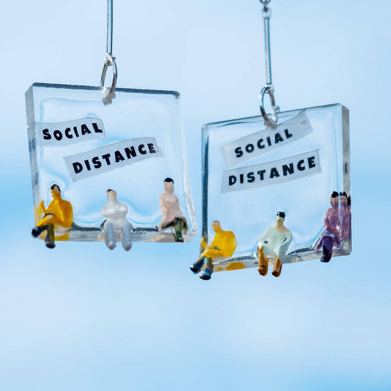 Social Distance - Handmade Statement Resin Earrings