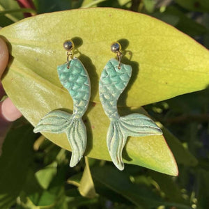 Mermaid Tail Polymer Clay Earrings
