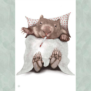 Wombat Get Well Greeting Card
