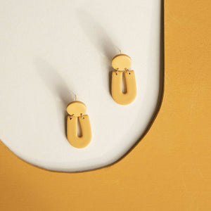 Handmade Minimal Neutral U-Shape Dangle Earrings Earrings In Six Colours