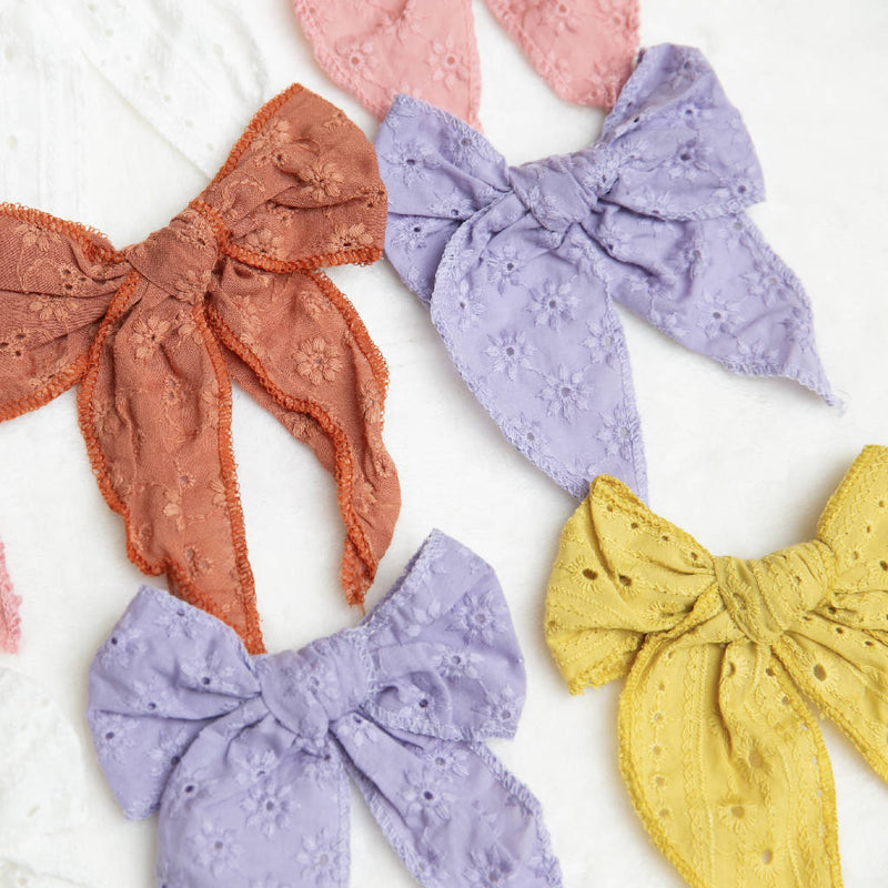 Soft Large Embroidery Floral Toddler Hair Clip