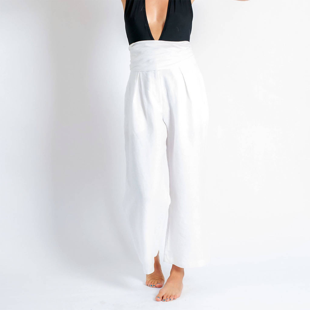 Lore Pant - White Luxe Linen