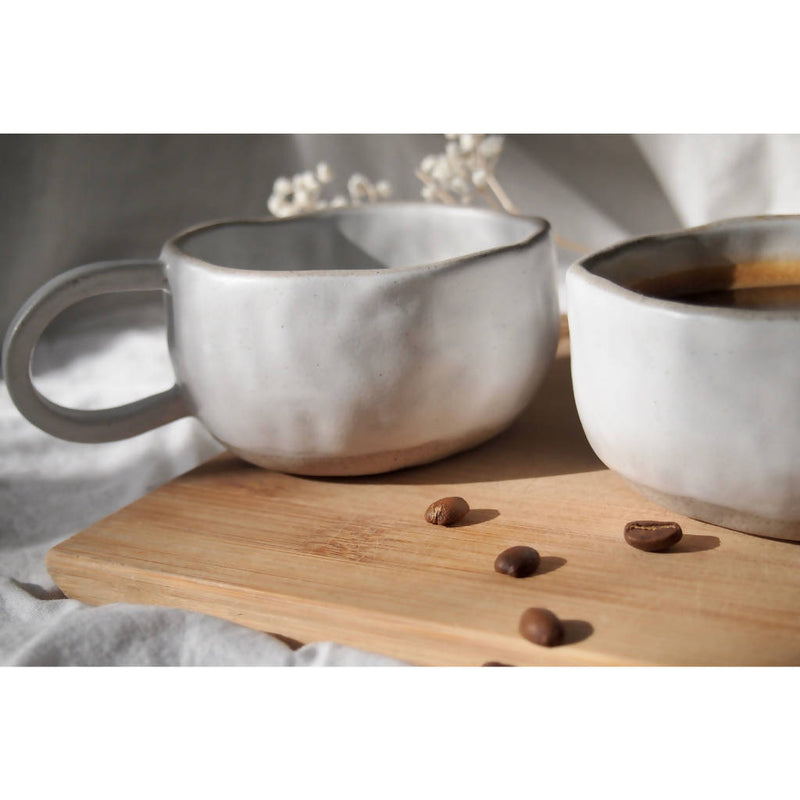 GRACE - Ceramic speckled grey coffee/tea cups