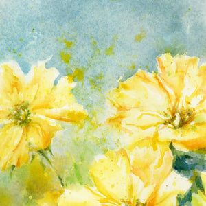 Yellow flowers still life, prints, Watercolor print, Watercolor flowers, Botanical print, Watercolour painting, floral art