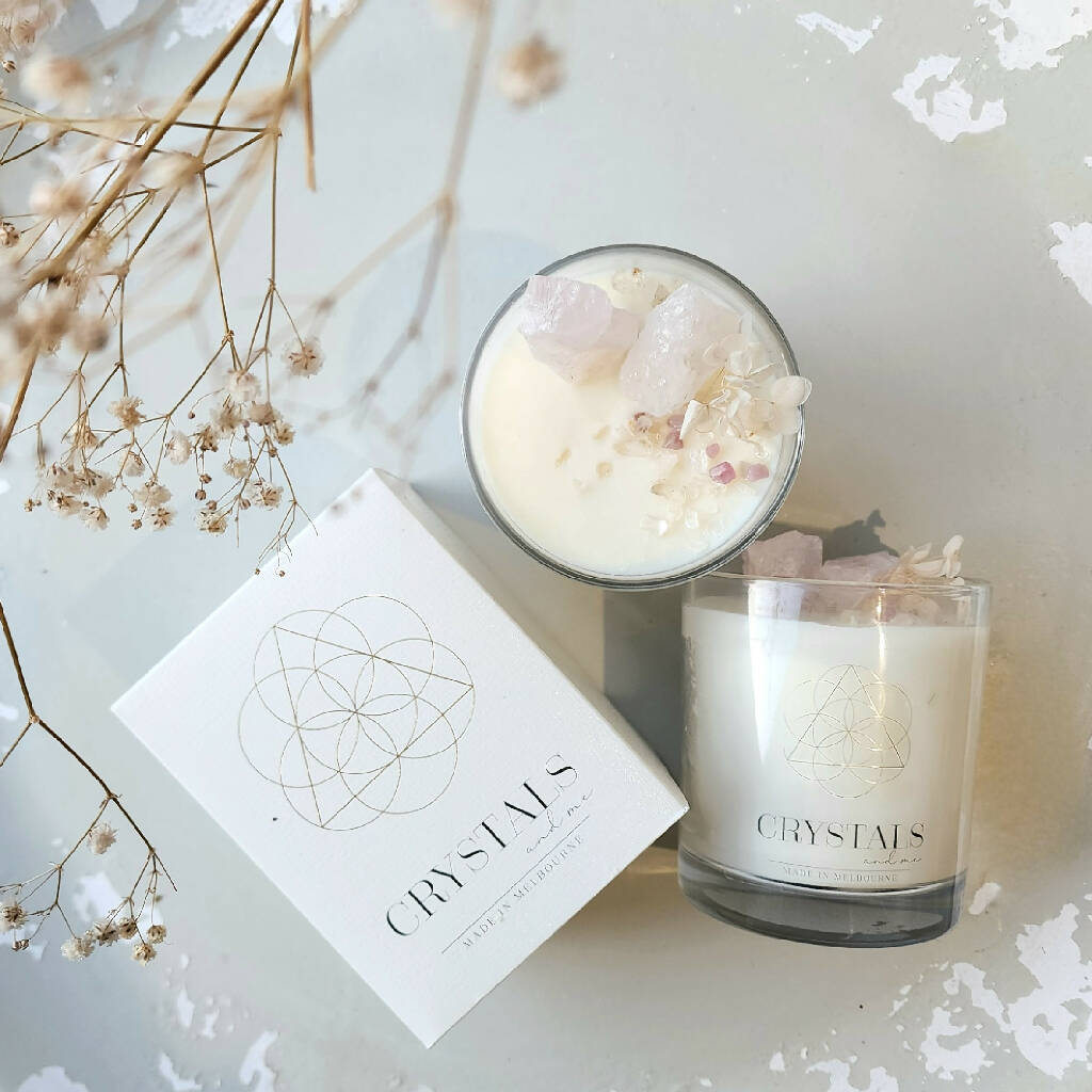 Rose Quartz Magic Crystal Candle 'Confident and Worthy' 450g