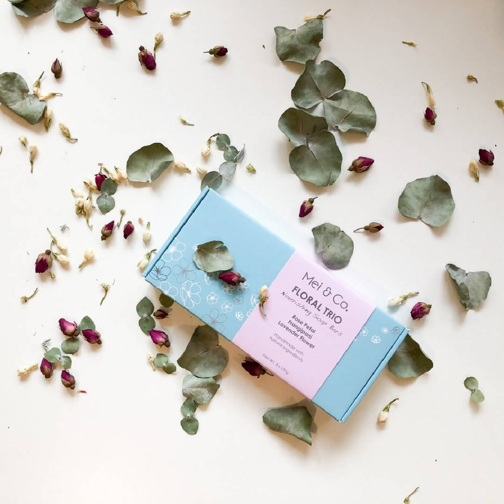 Floral Trio (Rose Petal, Lavender, Frangipani) Natural Soap Gift Box