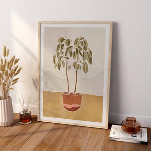 Terracotta Pot Plant Abstract Modern Prints Framed