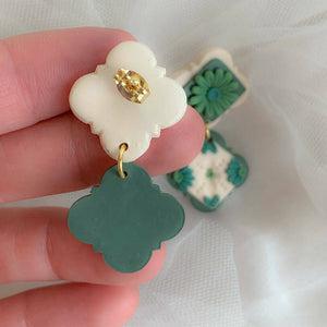 Floral Tile Earrings