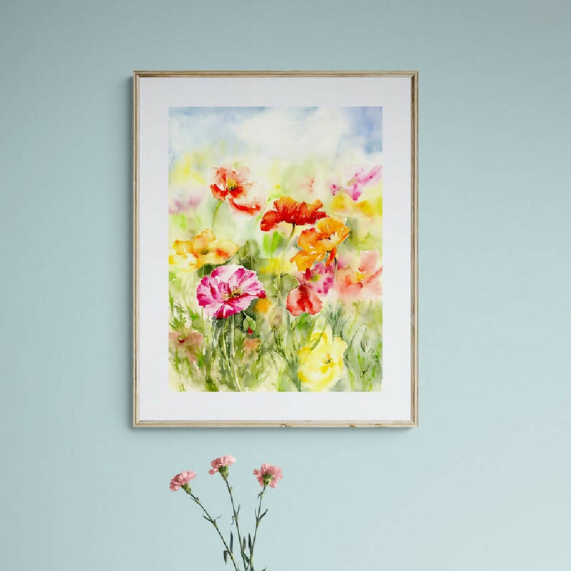 Poppies, prints, Watercolor print, Watercolor flowers, Botanical print, Watercolour painting, floral art