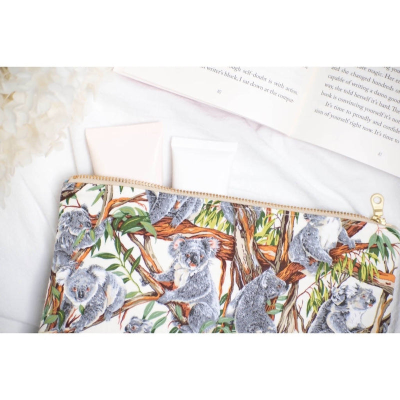 White Koala Zippered Pouch