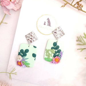 SCENTED lavender rectangle earrings. Oil infused jewellery