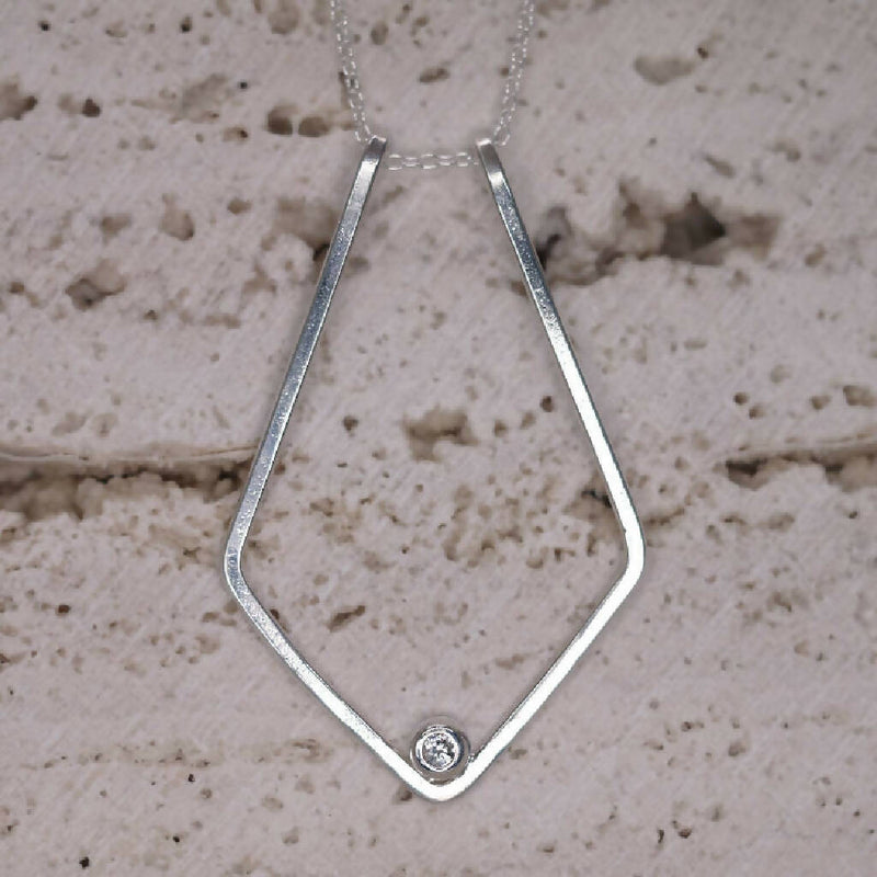 LYLA Ring Holder Necklace - Silver and White Sapphire