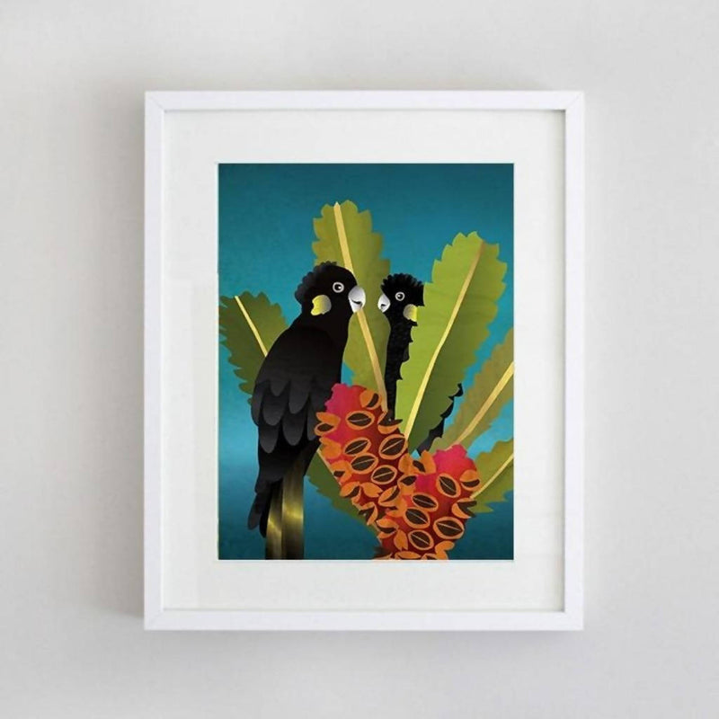 Peekaboo I See You Black Cockatoo - Limited Edition Fine Art Print