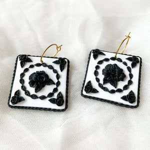 Black & White Tile Earrings